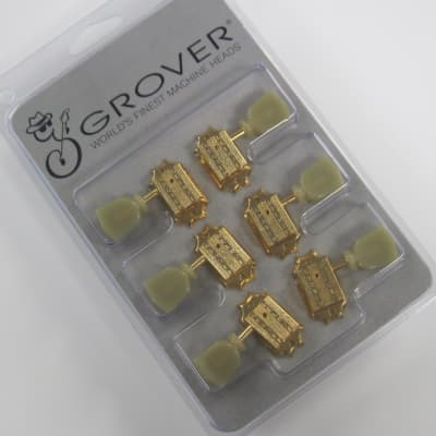 Grover Gold 3x3 Vintage Style Tuners with Ivoroid Keystone Buttons TK-7940-002