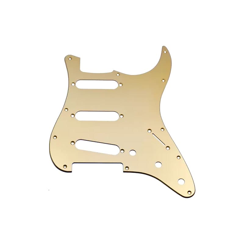 Pickguard Strat Style 11 Hole Anodized Aluminum Gold Reverb 1630