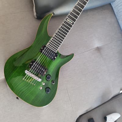 ESP Custom shop horizon 7 strings 2001 Trans green for sale