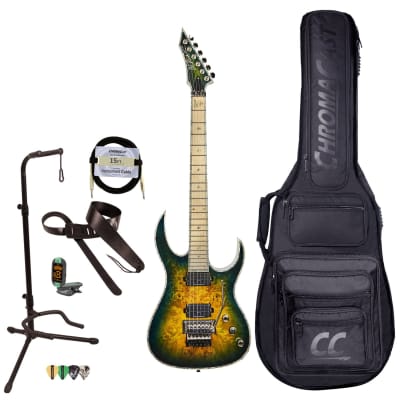 BC Rich Guitars Z6 Prophecy Archtop Electric Guitar with Floyd Rose, Case, Strap, and Stand, Reptile image 1