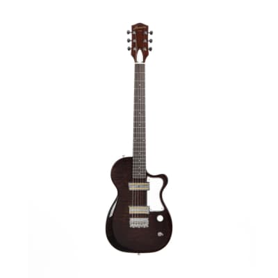 Harmony, Standard Series Juno E-Guitar, Flame Maple Top, Transparent Black for sale