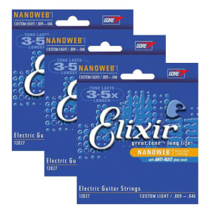 3 Packs of Elixir Nanoweb 12027 Electric Guitar Strings image 1