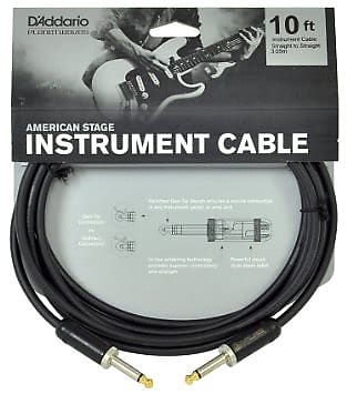 Planet Waves American Stage Guitar Bass Instrument Cable (10 ft) feet foot image 1