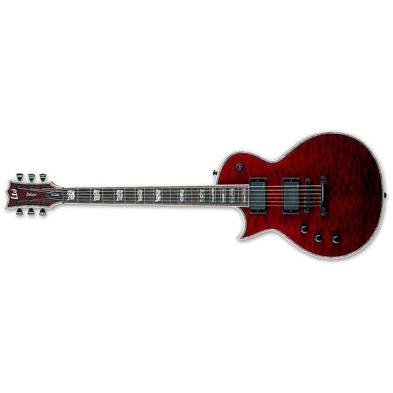 ESP LTD Deluxe EC-1000 LH QM STBC Left-Handed See Thru Black Cherry Electric Guitar image 1