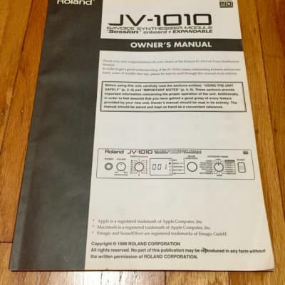 Roland  JV-1010 Owners Manual image 1