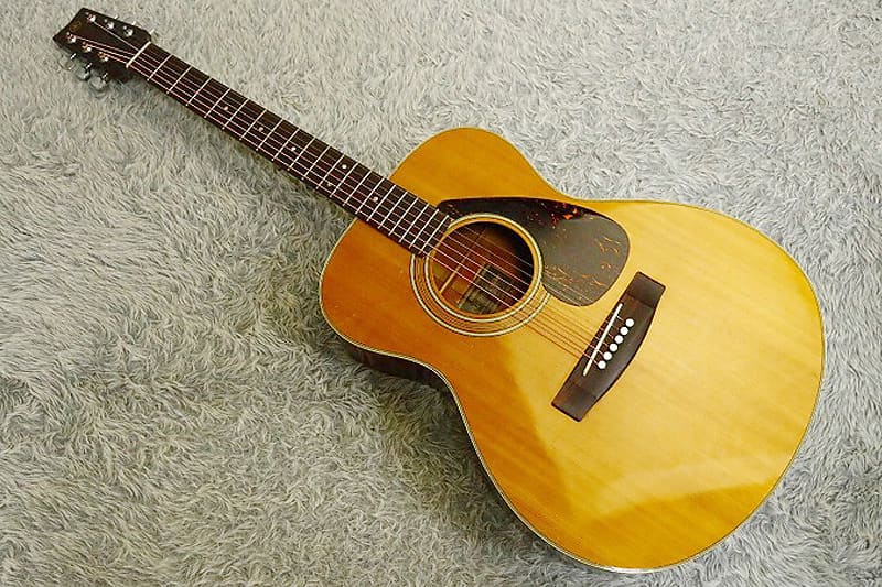 1974 made Vintage Acoustic Guitar Yamaha FG-200F Rare Black Label Made in  Japan