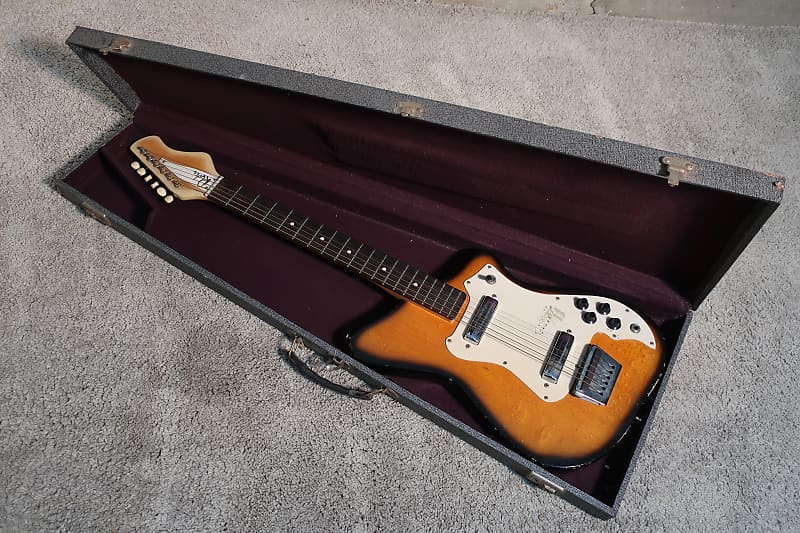 Vintage 1960s Alamo Fiesta Ryder Electric Guitar Orangeburst Very Clean image 1