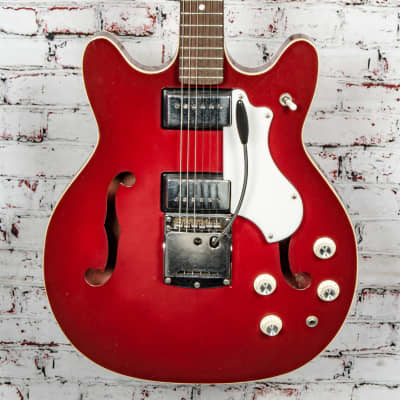 Supro Vintage 1960's Clermont Semi-Hollow Electric Guitar, Red x7658 (USED) for sale