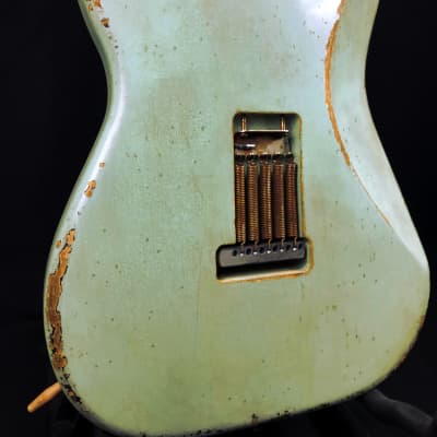 Custom/Hybrid Stratocaster, Heavy Relic, Surf Green over 3-Tone Sunburst image 8