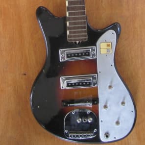 Teisco MJ-2 Parts Guitar (broken truss rod) mid 1960's Sunburst image 1
