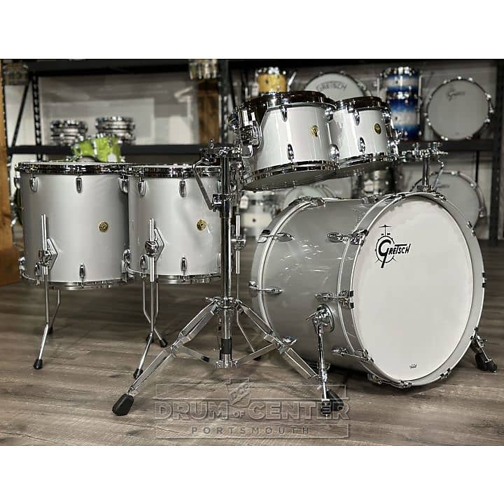 Gretsch USA Custom 5pc Drum Set Silver Mist Gloss | Reverb