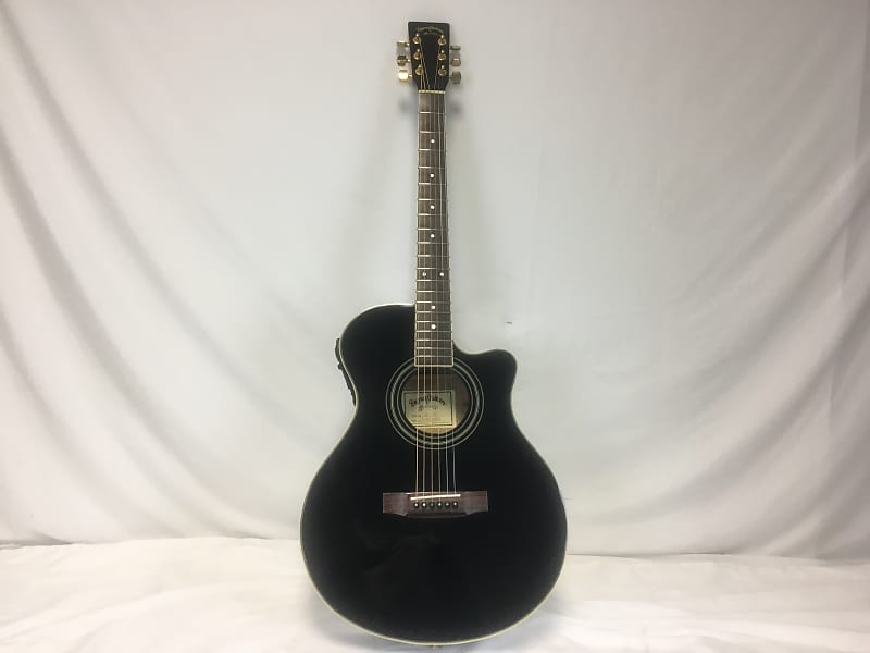 Johnson JG-650-TB Thinbody Acoustic Guitar with Pickup, Black