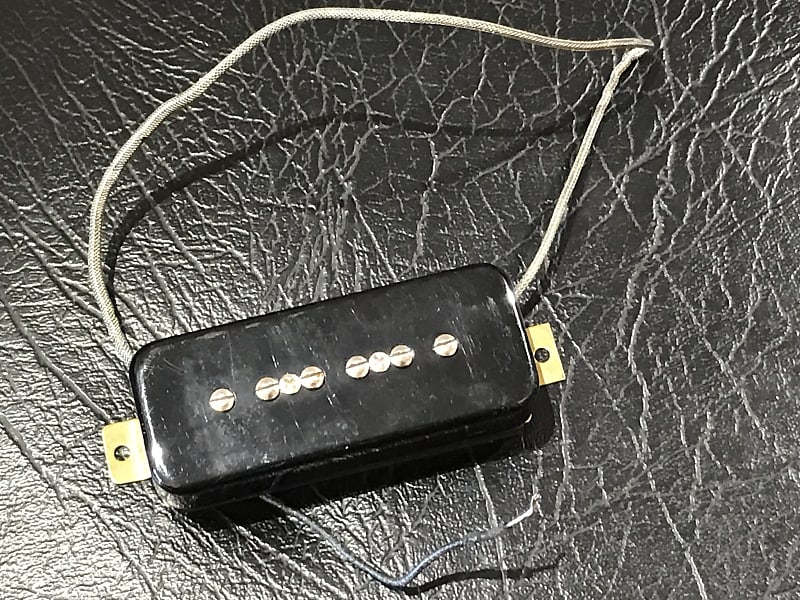 Gibson P90 Pickup Black soapbar soap bar 7.6k P-90 with bottom mounting  plate NECK position