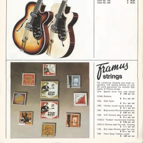 Vintage Framus 1960's Framus Guitar Dealer Line Catalog Brochure Full Color Rare Pics! image 5