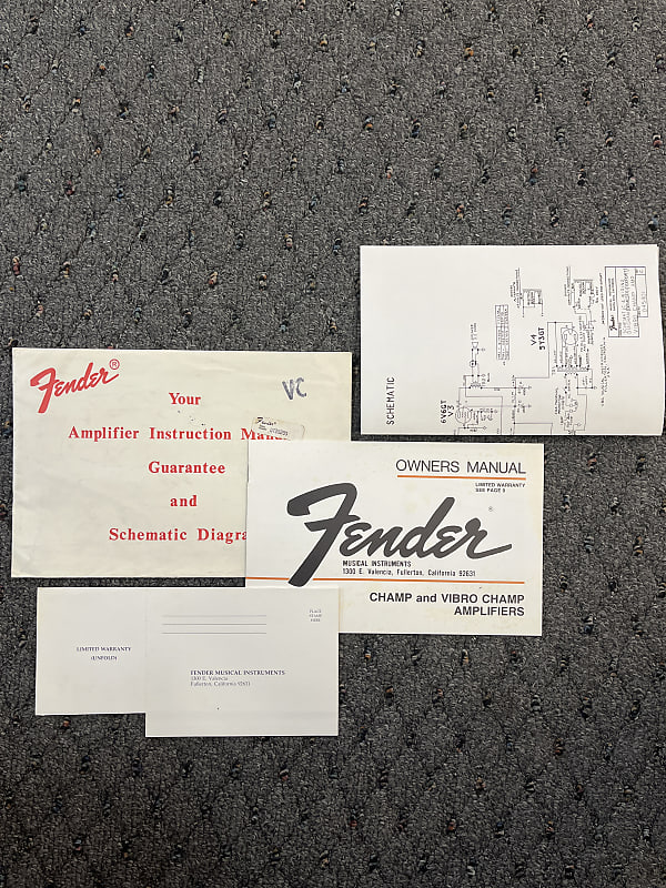 Fender Amplifier Owner’s Manual Champ and Vibro Champ | Reverb