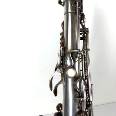Vintage The Buescher True Tone Low Pitch 1925-26 Alto Saxophone - Matte Silver image 19
