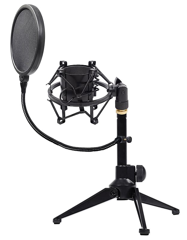 Rockville Podcast Recording Studio Desktop Microphone Mic Stand