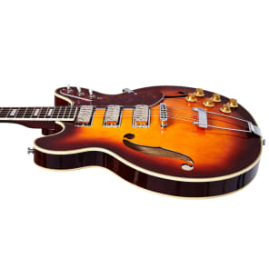 Airline Guitars H77 - Honeyburst - Vintage Reissue Semi Hollow Electric Guitar - NEW! image 4