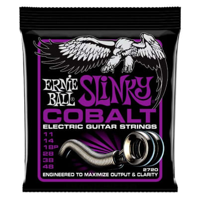 Power Slinky Cobalt Electric Guitar Strings 11-48 Gauge Set FeCo-alloy enhanced magnetic properties image 1