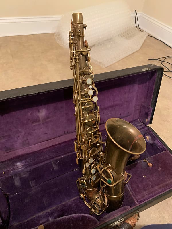 Buescher Saxophone True Tone Alto 1924 Brass Reverb