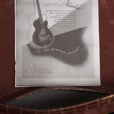 Gibson  ES-140 Arch Top Hollow Body Electric Guitar (1953), ser. #Y3501-81, brown alligator chipboard case. image 14