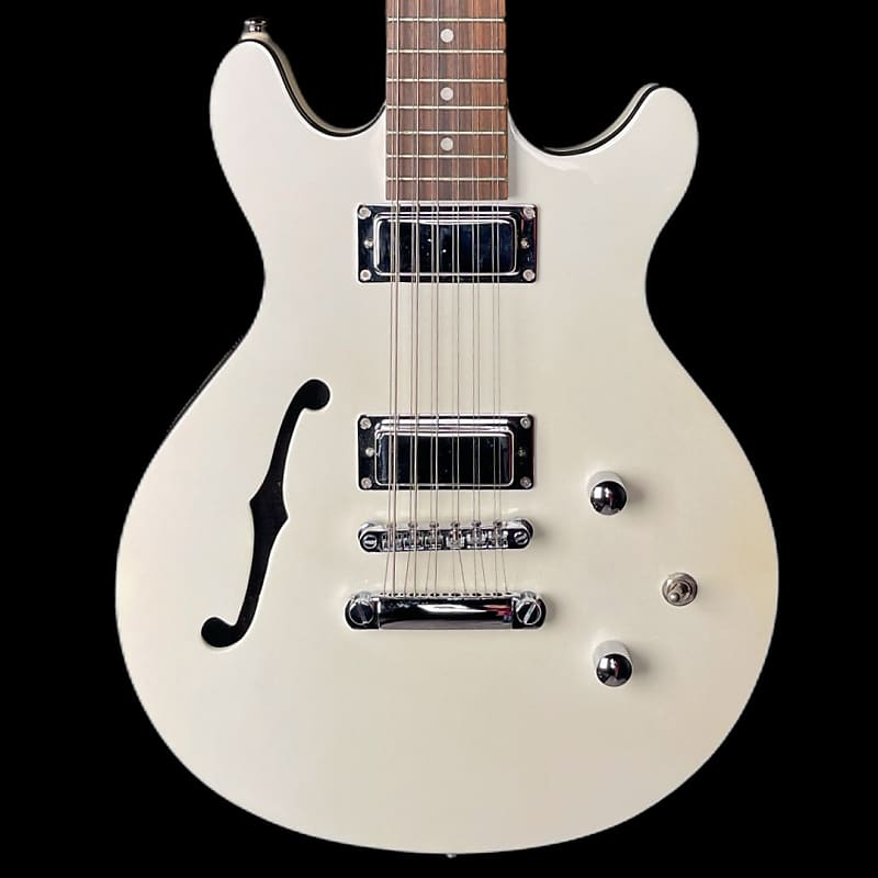 Daisy Rock Retro H 12 String Electric Guitar in White Pearl W Gigbag