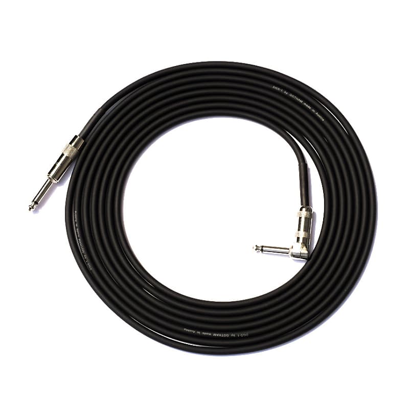 Lincoln SPRINGFIELD / Gotham DGS-1 Straight-Right 1/4" Guitar & Instrument Cable - 10 FT / Stovepipe Black image 1