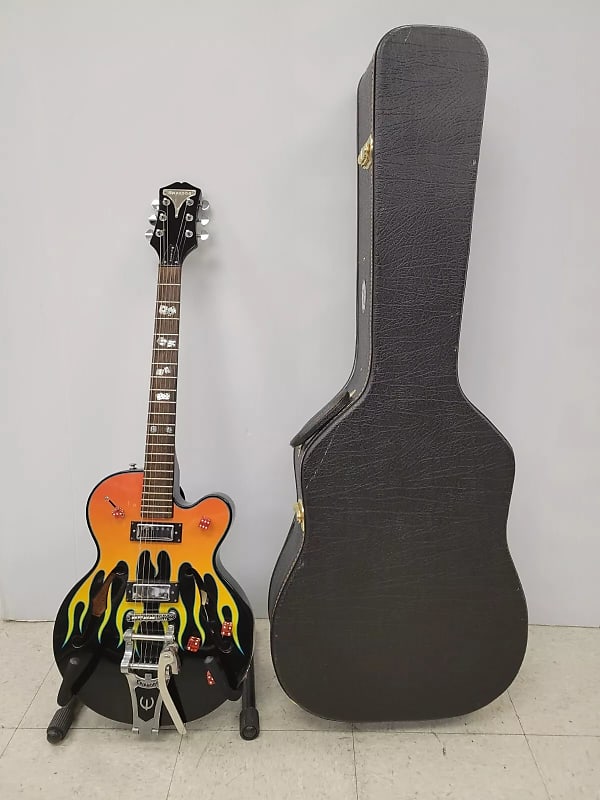 ギター Epiphone Flamekat Ebony Flame Graphic Epiphone Flamekat -Ebony with Flame Graphic- 2000年製 【Rare