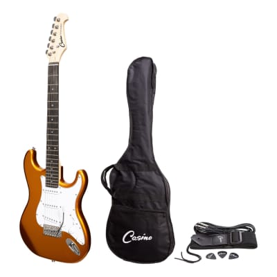 Casino ST-Style Electric Guitar Set (Gold Metallic) for sale