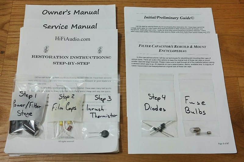 Knight  KN-935 restoration kit filter capacitor repair rebuild fix  			