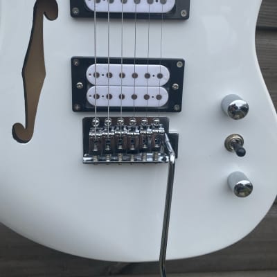 SX Electric Guitar Thinline Double Cutaway - White image 3