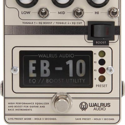 Walrus Audio EB-10 Preamp/EQ/Boost Pedal, Cream image 2