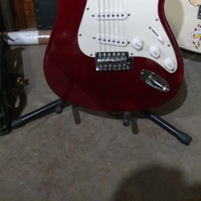 Glenn Burton Strat Type Double Cut See Through Red Guitar With New Fret Work. image 5