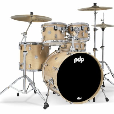 PDP Concept Maple 5-Piece 22|16|12|10|14S Shell Pack - Natural Lacquer - Chrome Hardware image 1