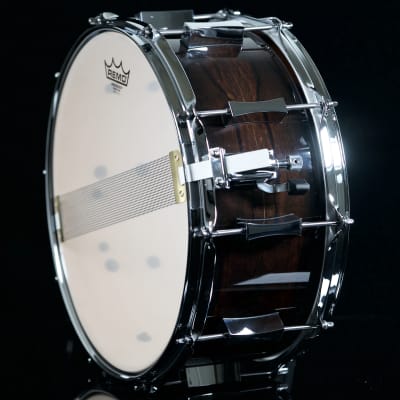 Pork Pie Percussion 6.5" x 14" 10-Ply Maple Snare Drum in Ziricote Gloss Finish image 4