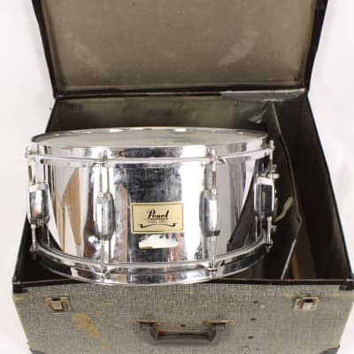 Pearl Steel Shell SS Snare Drum 8 lug 14" X 5" with Case - Chrome image 1