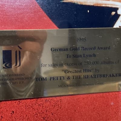 Stan Lynch Tom Petty and The Heartbreakers, German Gold Record (#31) image 4