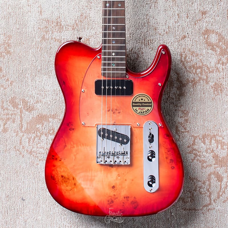 Bacchus Universe Series Tele Poplar Burl Top P-90 - Red