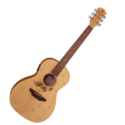 Luna Woodland Bamboo Parlor Acoustic-Electric Guitar for sale