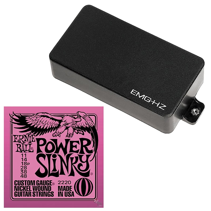 EMG H4A Passive Humbucker Electric Guitar Pickup-Black & FREE Set of Ernie  Ball 2220 Guitar Strings