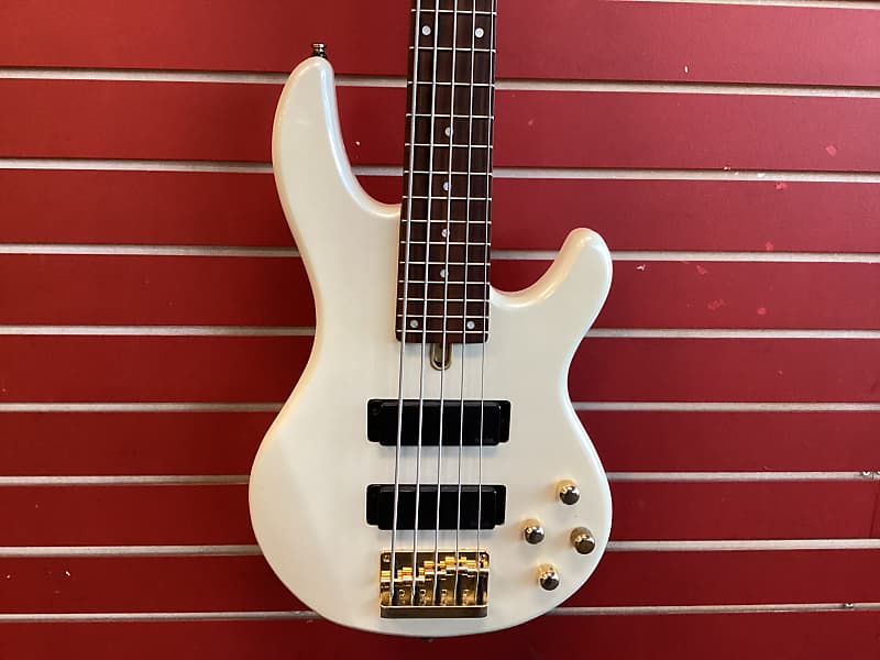 Yamaha BBG5S 5 String Bass Guitar White Reverb