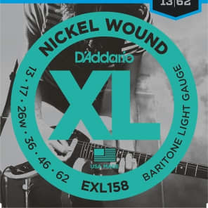 D'Addario EXL158 Nickel Wound Baritone Electric Guitar Strings, Light Gauge