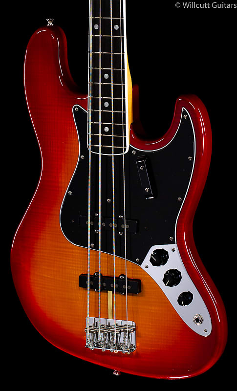 Fender Rarities Flame Ash Top Jazz Bass Plasma Red Burst (786) image 1