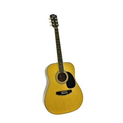 CNZ Audio Acoustic Dreadnought Guitar, Natural Spruce Top, Mahogany Back & Sides image 8
