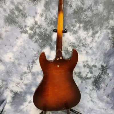 Video Demo 1964 Kay Model K5930 Bass Guitar Fretless Pancake Case Pickup Pro SEtup Hard Case image 13