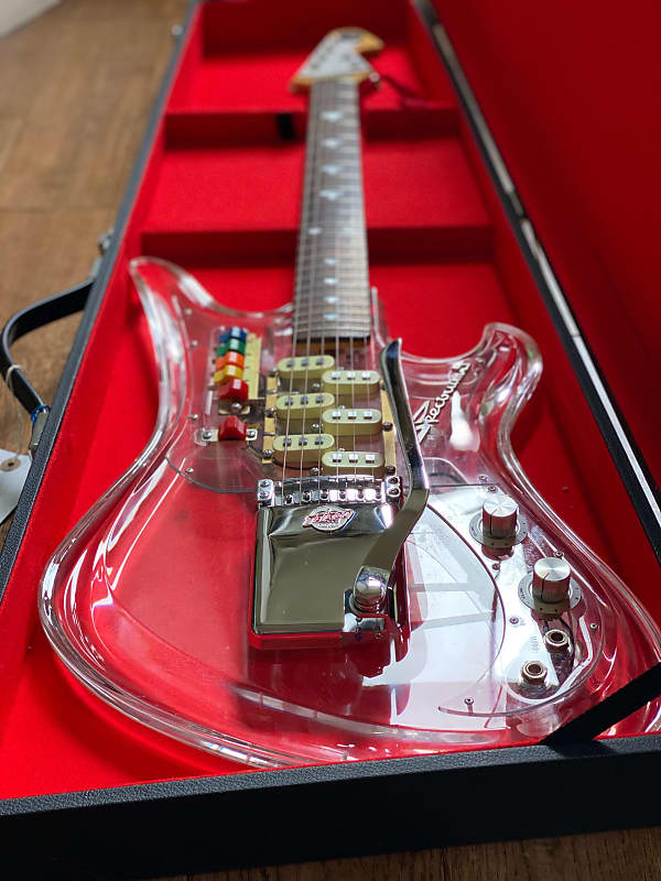 レア！テスコ Spectrum 5 Reissue Clear Acrylic Very Rare 1990's Japanese Teisco Spectrum 5 Acrylic with | Reverb