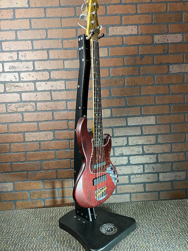 Form Factor Audio  Wombat 5 Short Scale (30”) Electric Bass Guitar Burgundy Ash, 100% Brushed Satin image 1