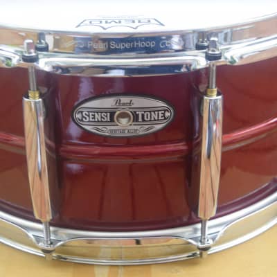 pearl 6.5x14 Sensitone Snare Drum  2022 Cherry Red image 1