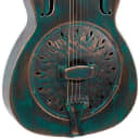 Recording King 6 String Resonator Guitar, Right, Distressed Vintage Green (RM-997-VG)
