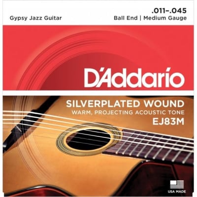 D'Addario EJ83M Gypsy Jazz Ball End Medium 11-45